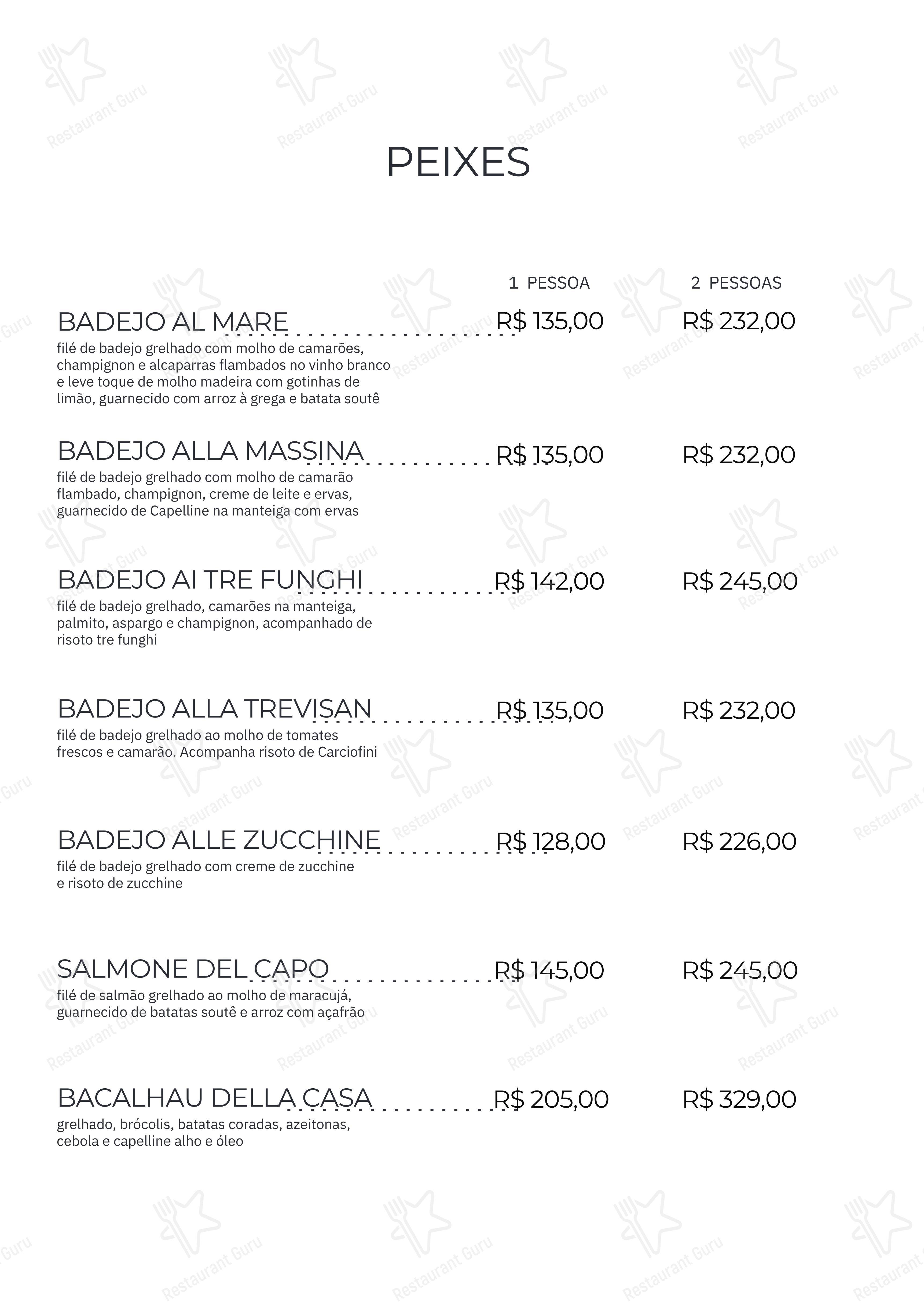 Menu para Artesanalli Massas & Molhos em Campinas