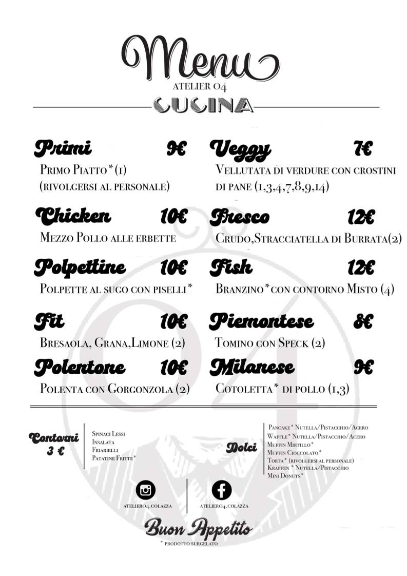 Menu di Atelier04 