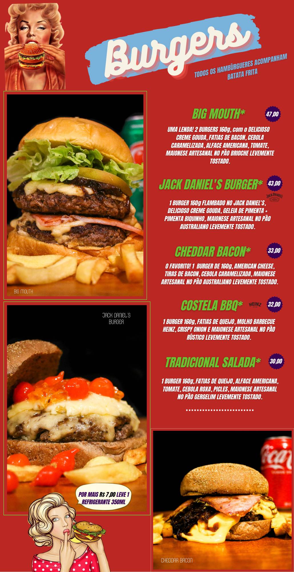 Atlântic Burguer cardápio