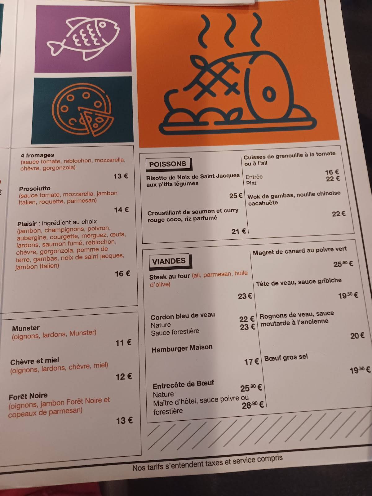 menu de au p'tit muntz