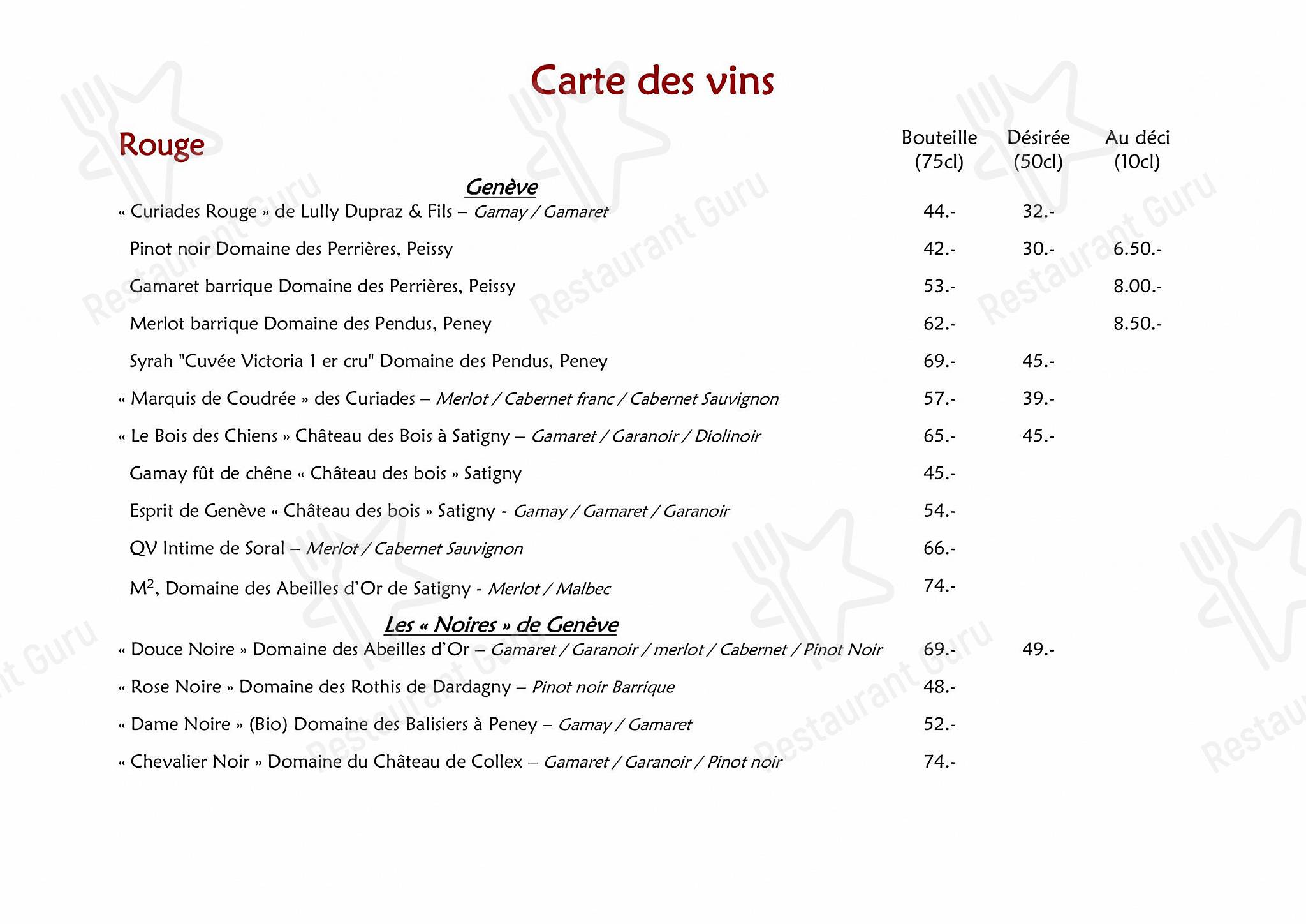 Breakfast Menu per Auberge de la Mairie ristorante