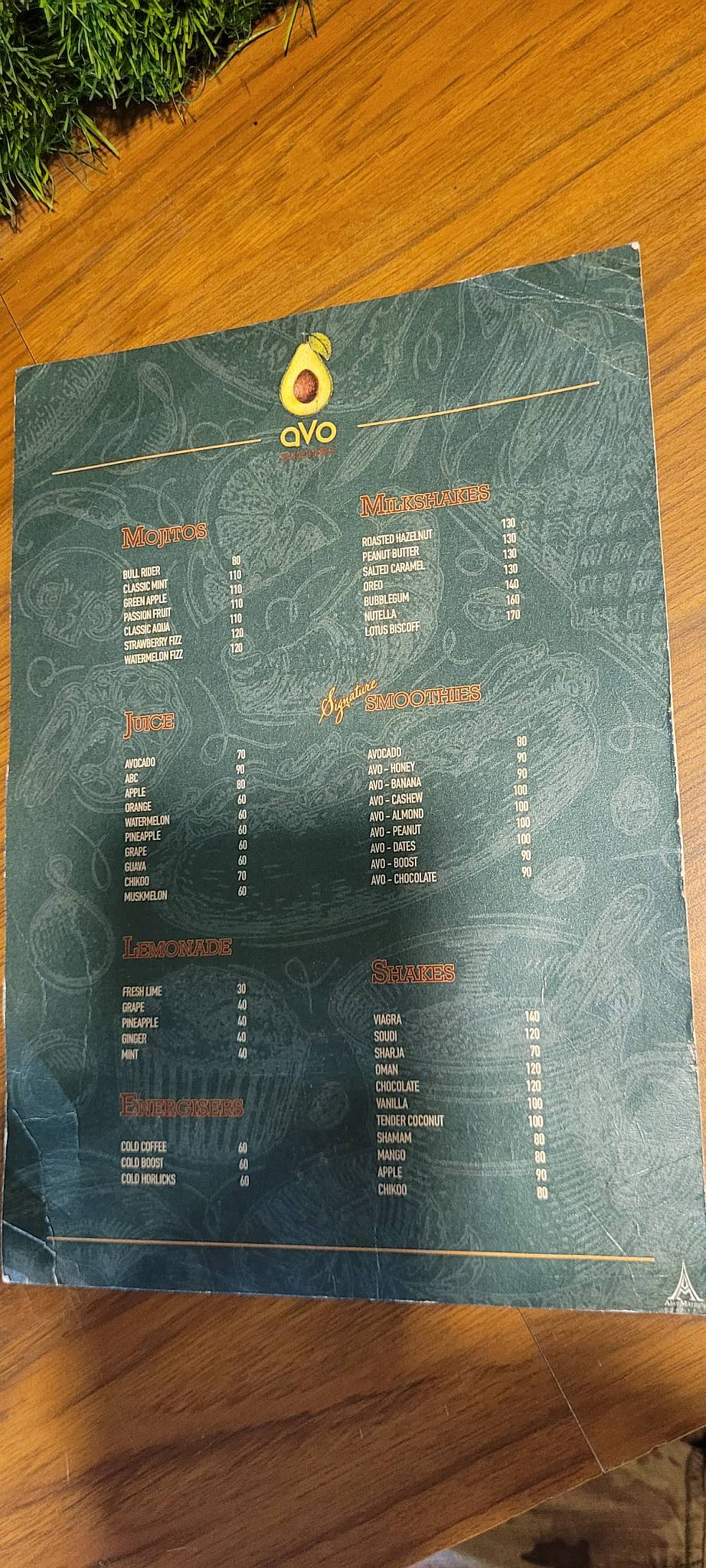 Avocado - Avo Burgers menu
