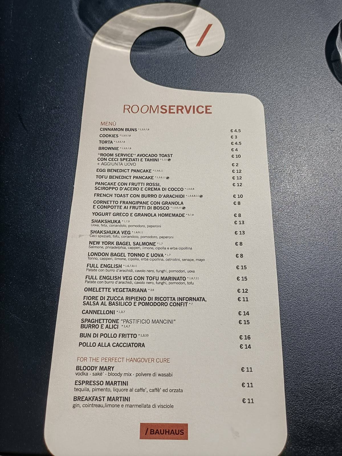 Menu di BAUHAUS ROME 