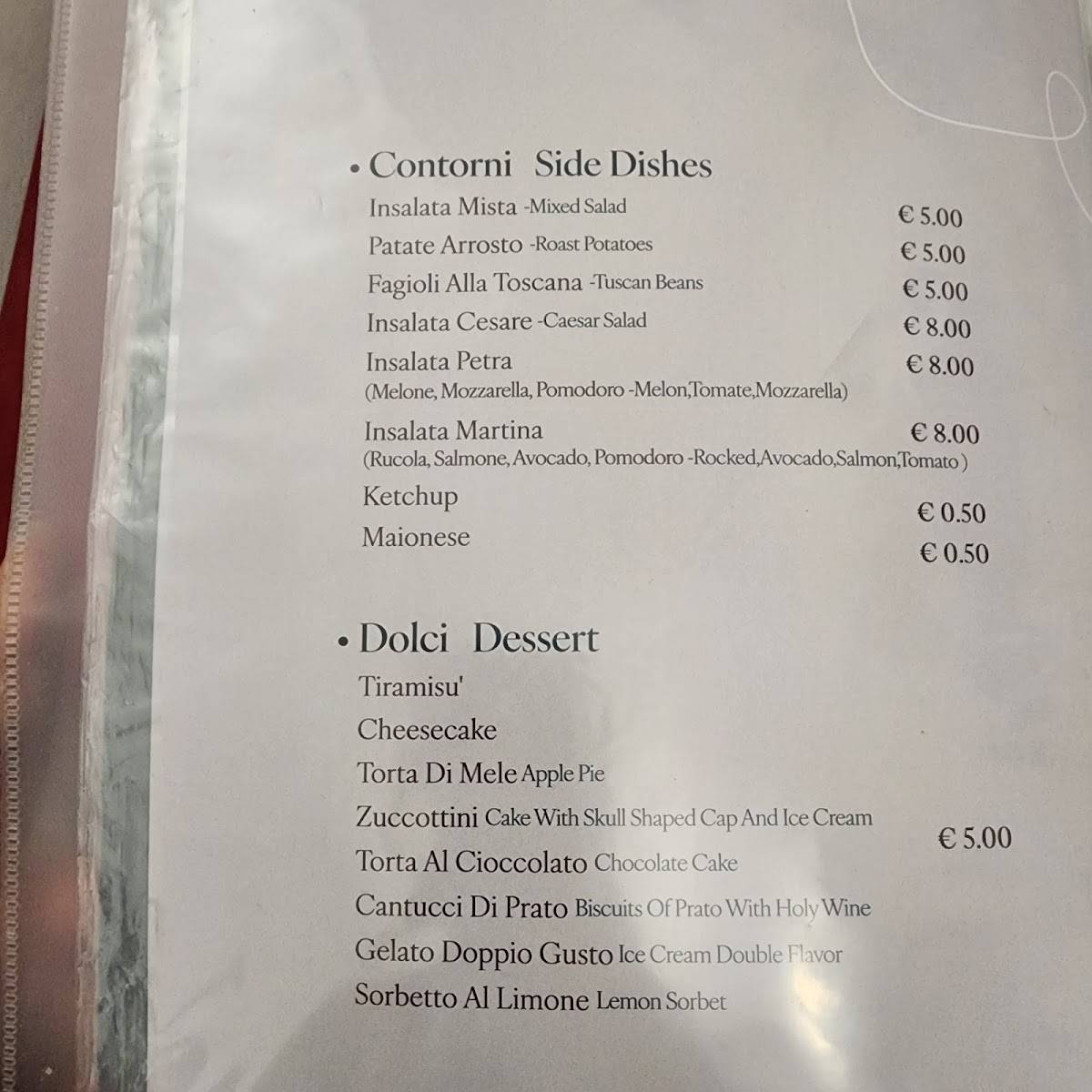 Menu di La Carbonata Del Porrati 