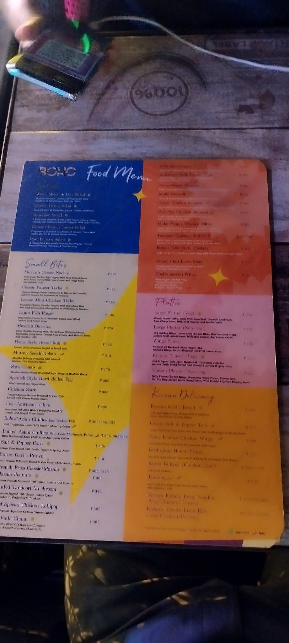 BOHO Koramangala menu