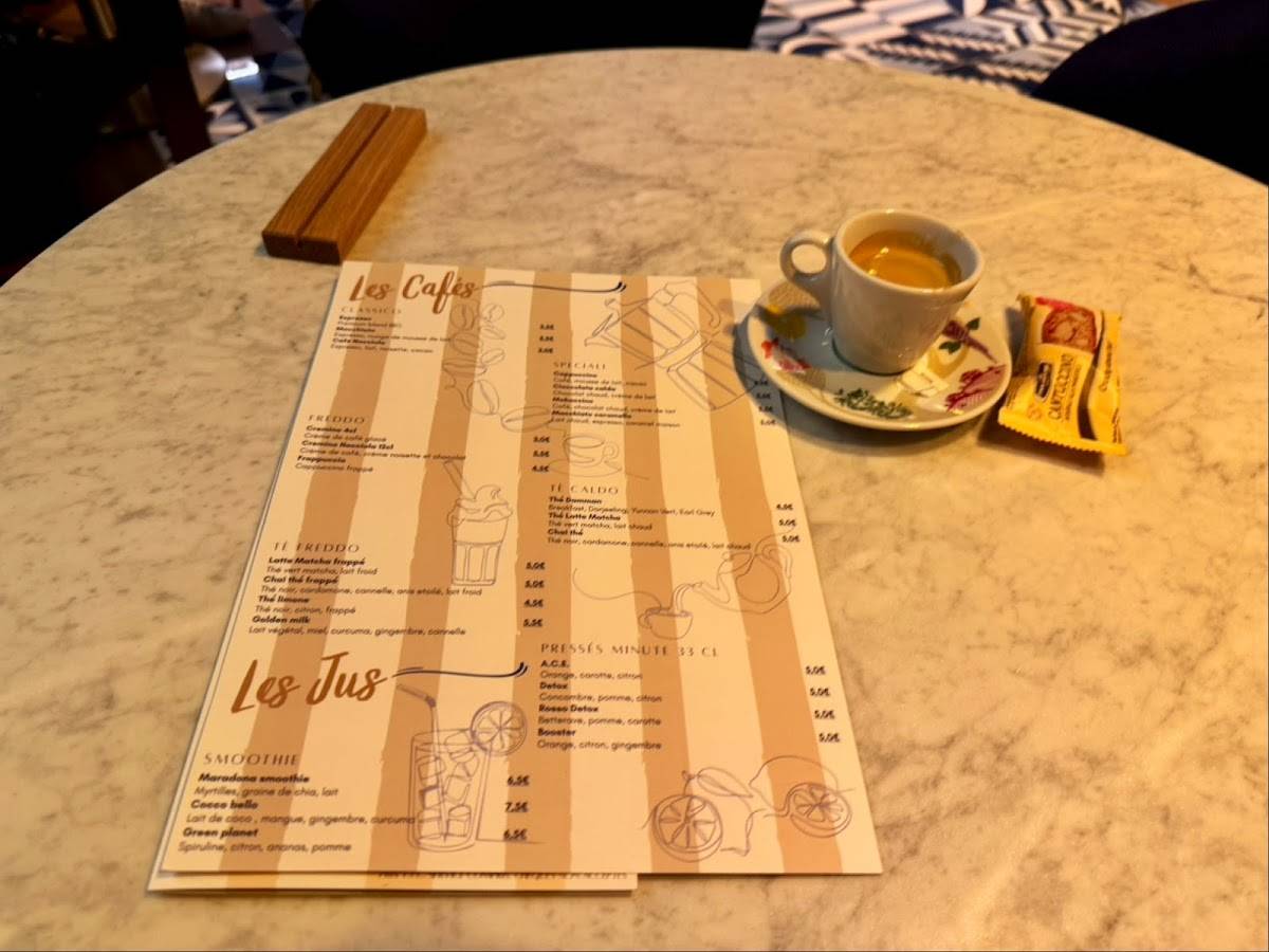 Menu de Bacio di Napoli