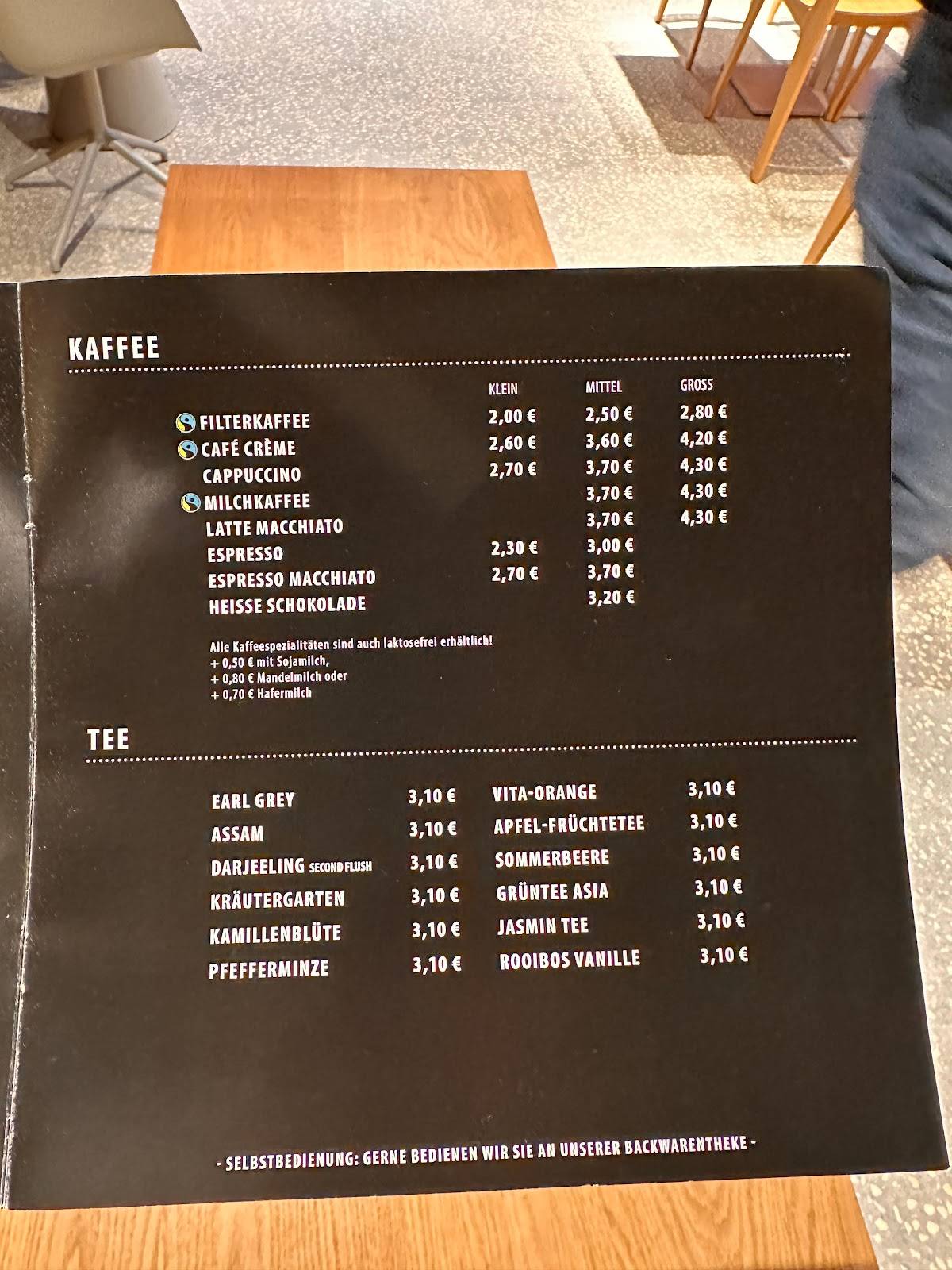 Speisekarte von Bäckereicafé Backstube Hermann Härdtner, Kupferzell