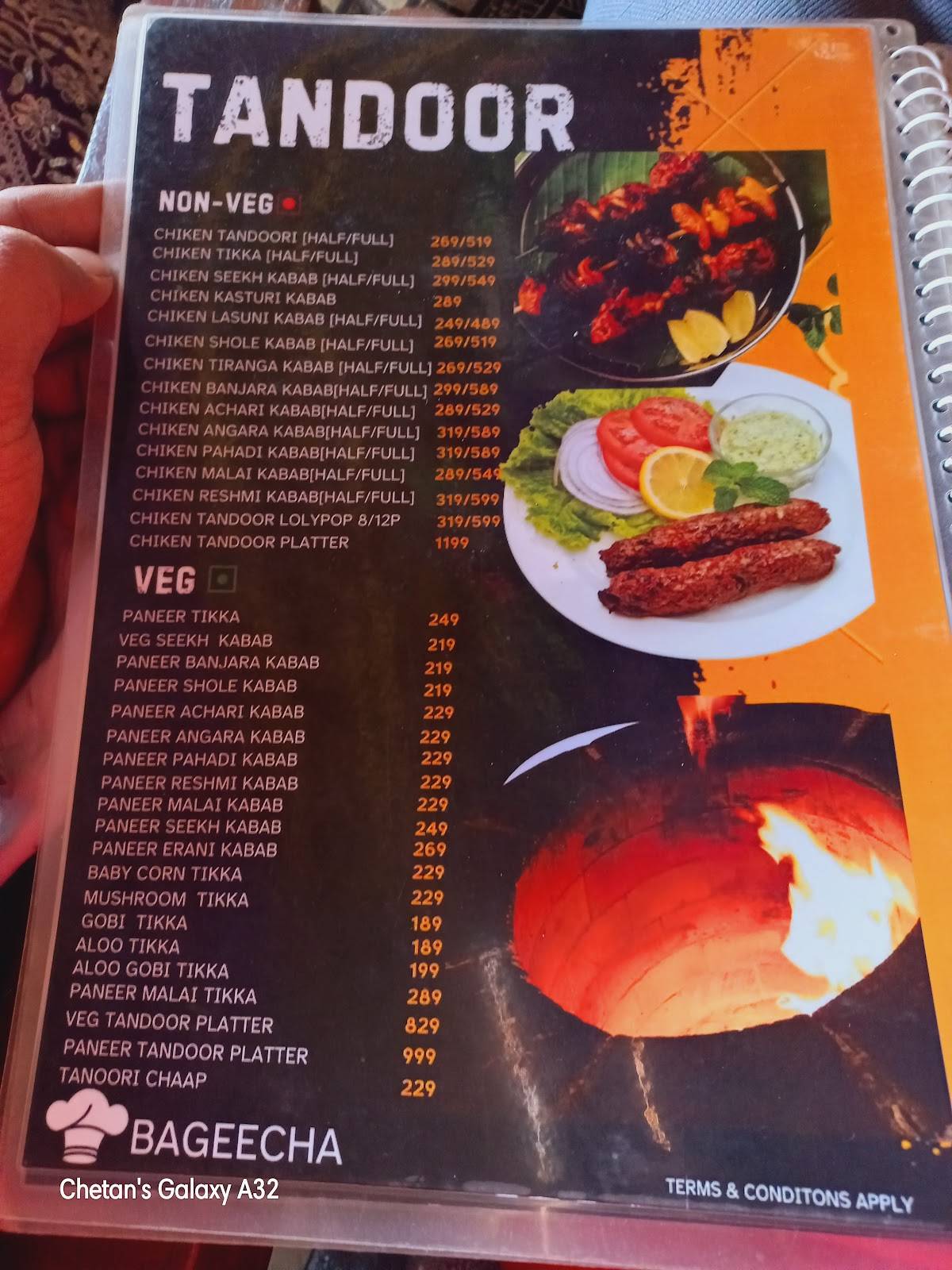 Bageecha Restaurant and Bar menu