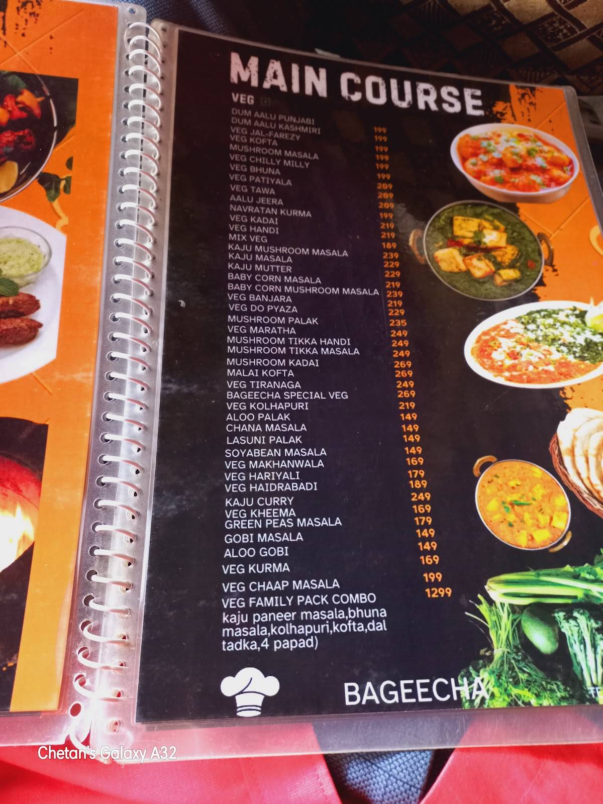 Bageecha Restaurant and Bar menu