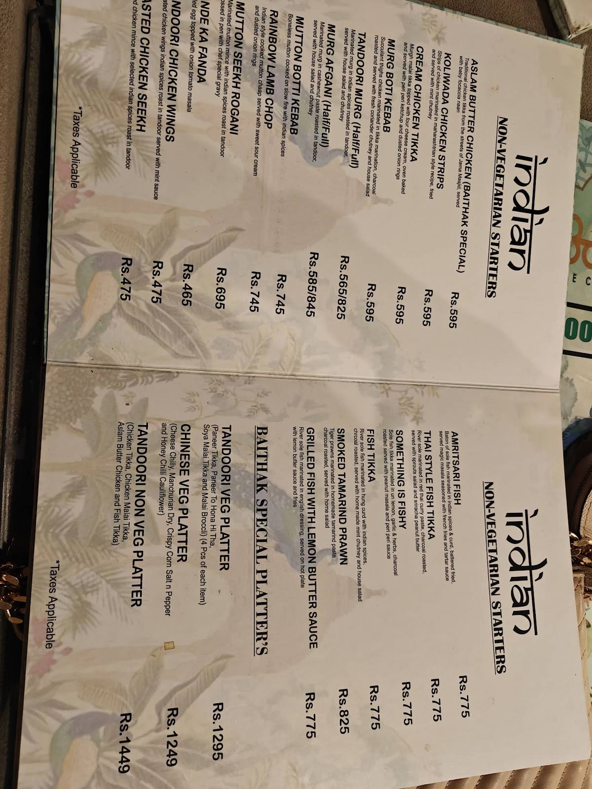 Baithak The Craft Kitchen, Best Family Restaurant in Chandigarh menu