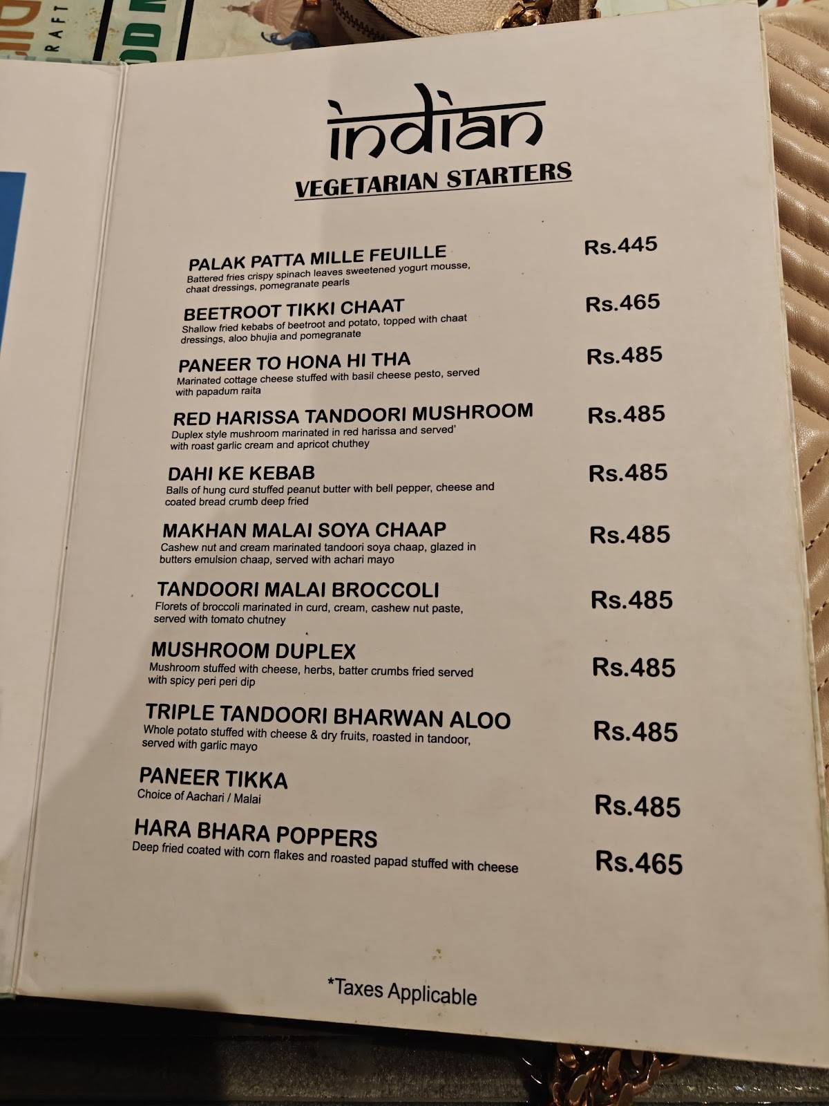 Baithak The Craft Kitchen, Best Family Restaurant in Chandigarh menu