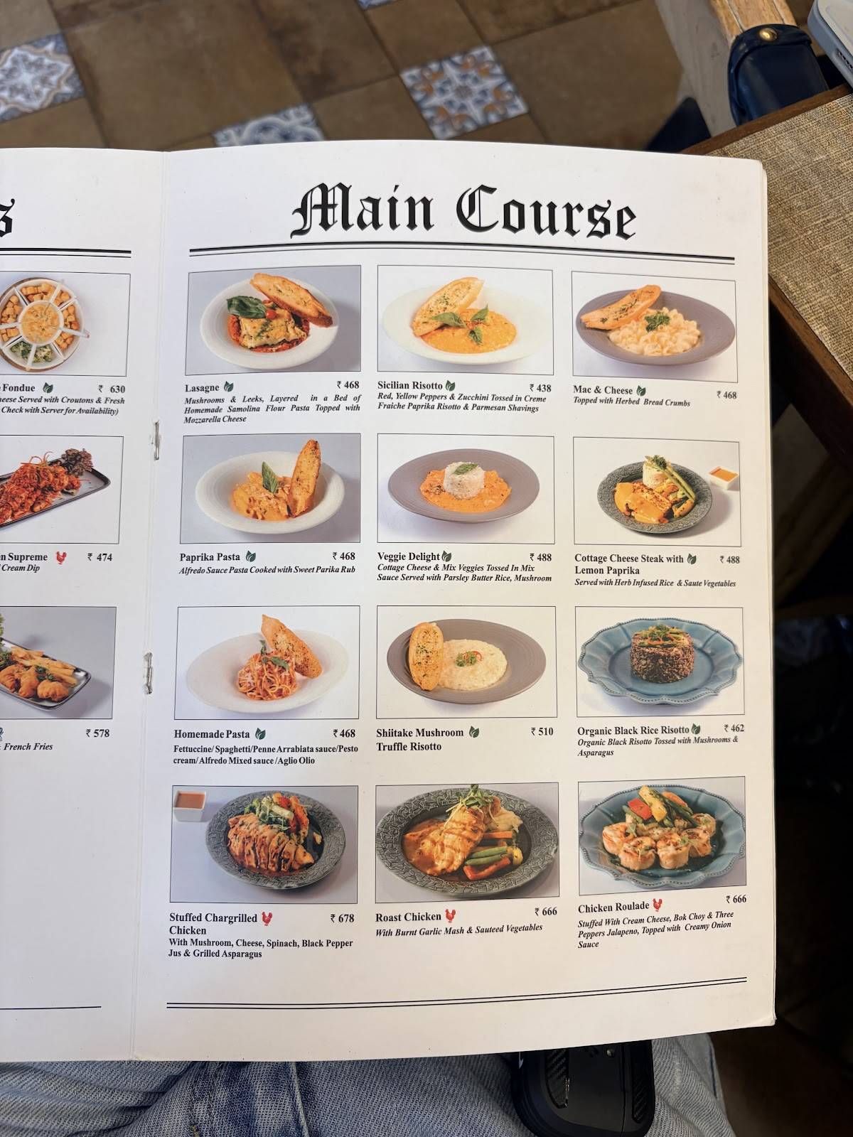 Bake House Cafe menu
