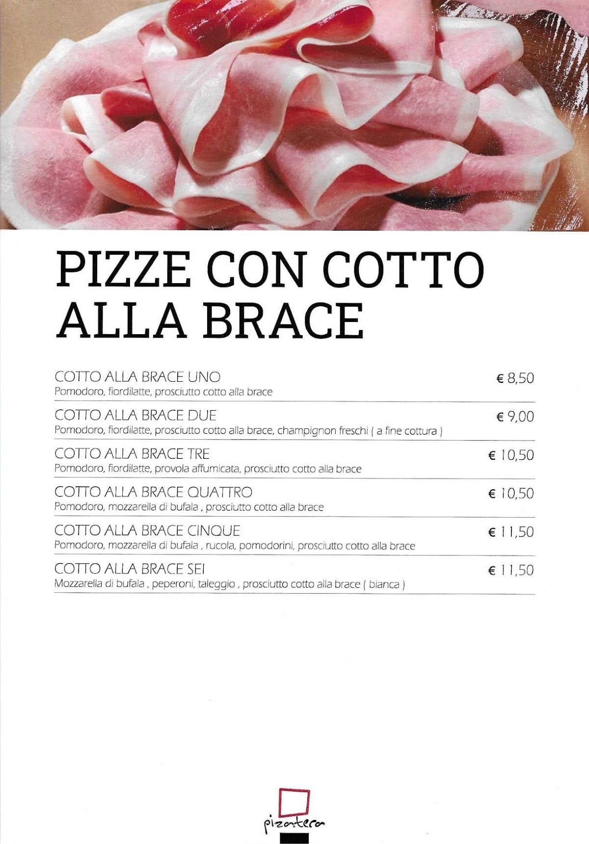 Menu di Pizateca 