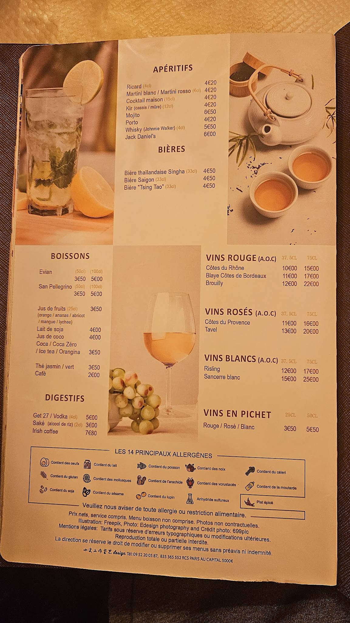 Menu de Bambou Bonheur
