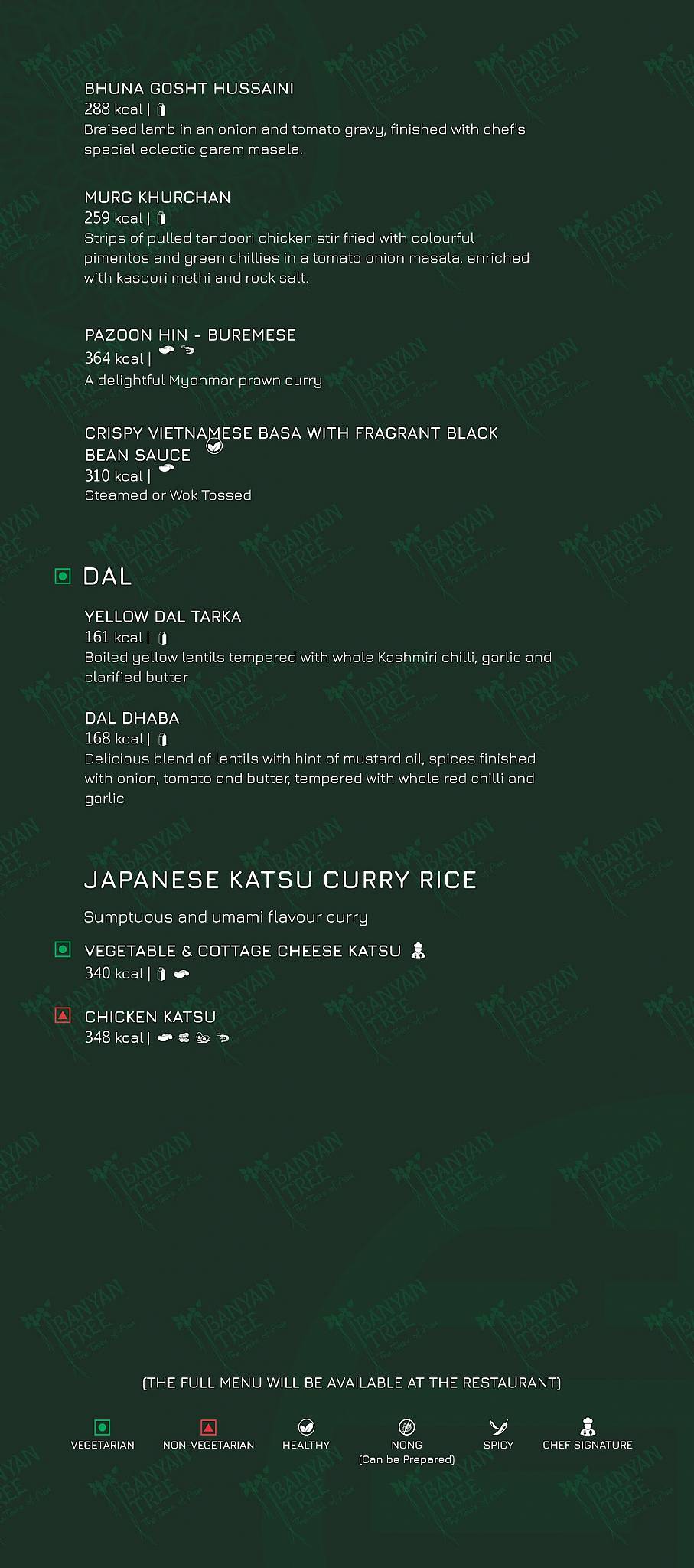 Banyan Tree - The Taste of Asia menu