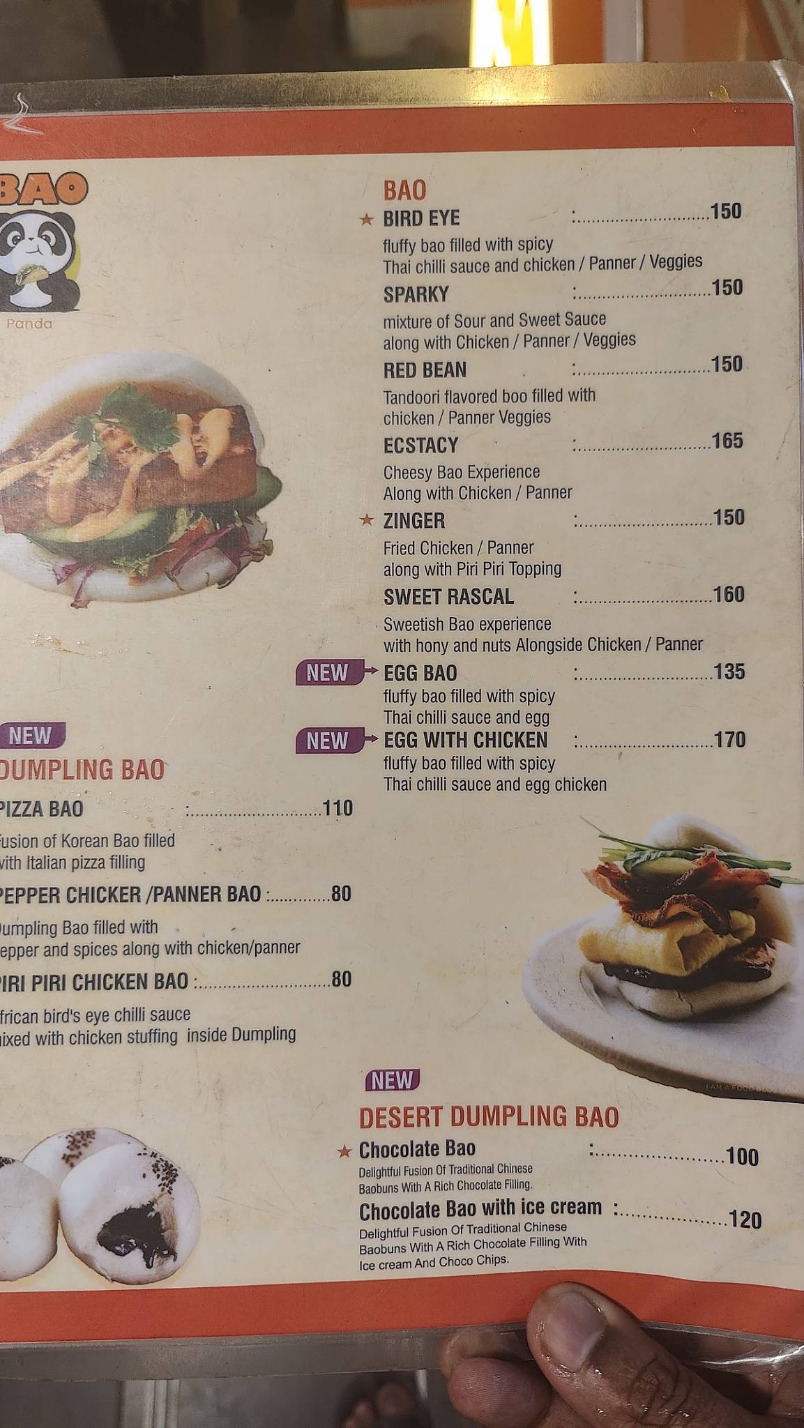 Bao panda menu