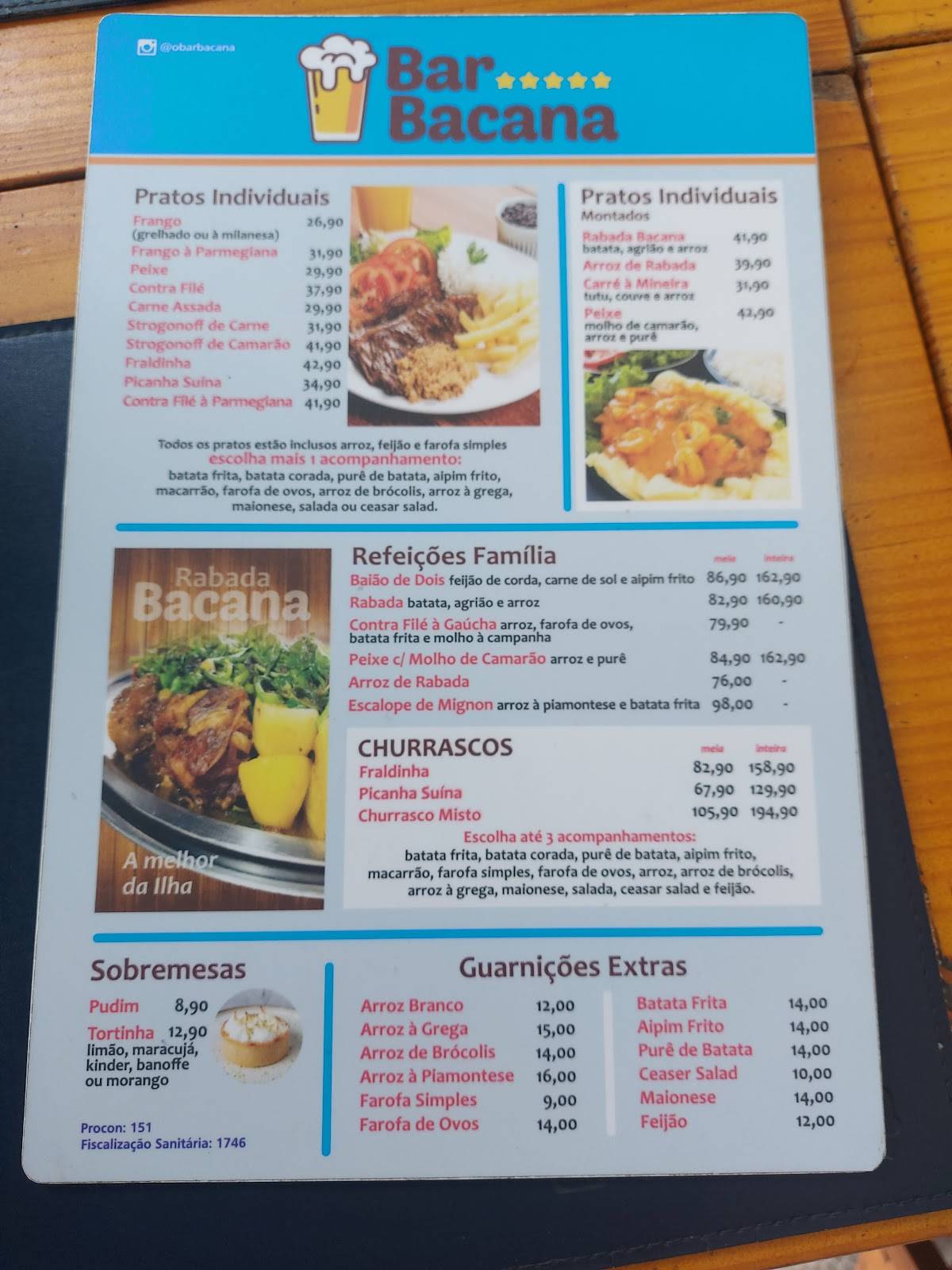 Bar Bacana cardápio