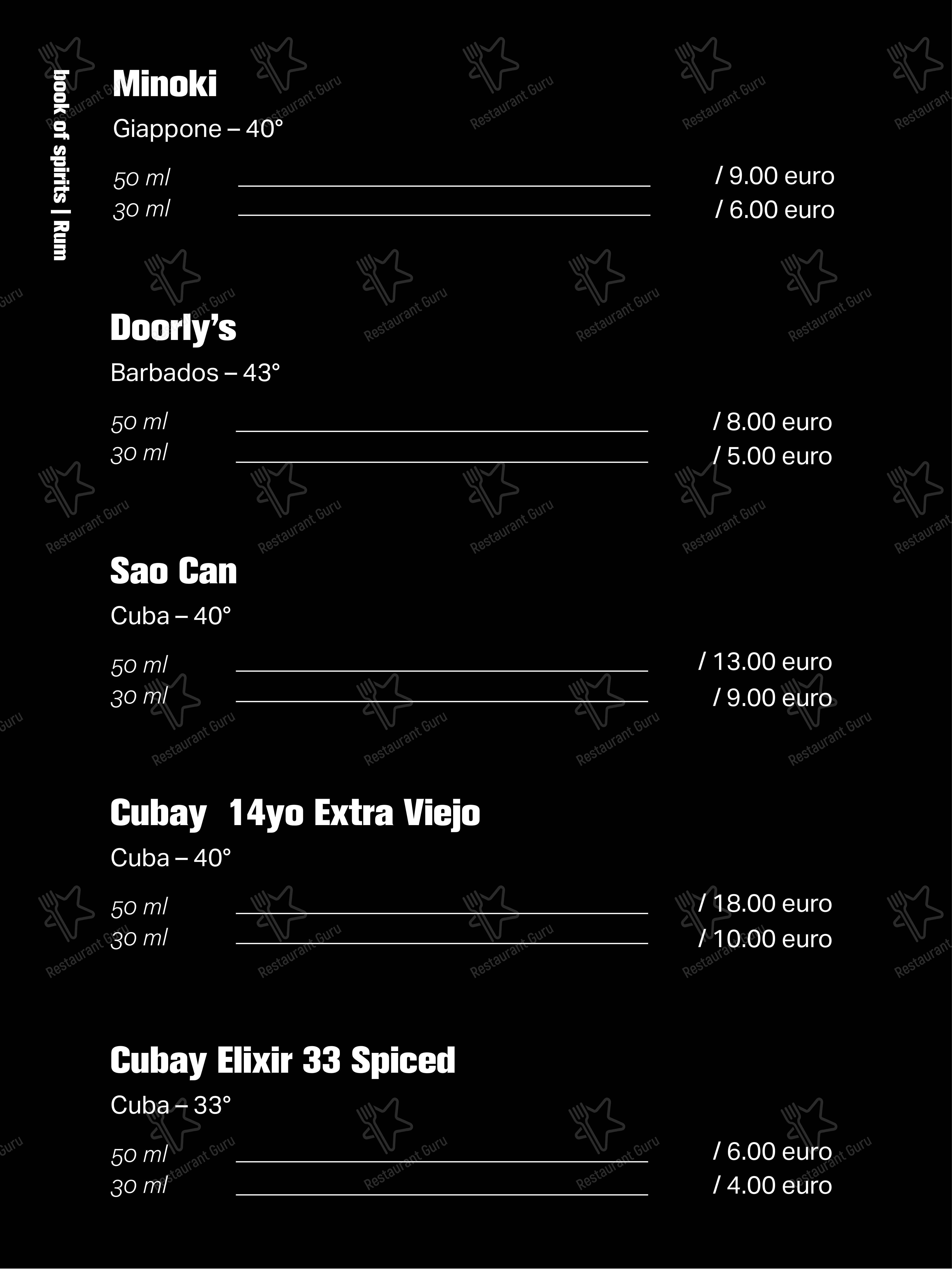 Menu bar per Bar Borsa pub & bar