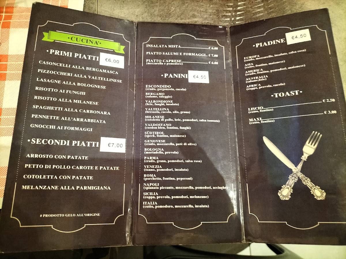 Menu di Escondido Snc Di Belleni Lorenzo & C. 