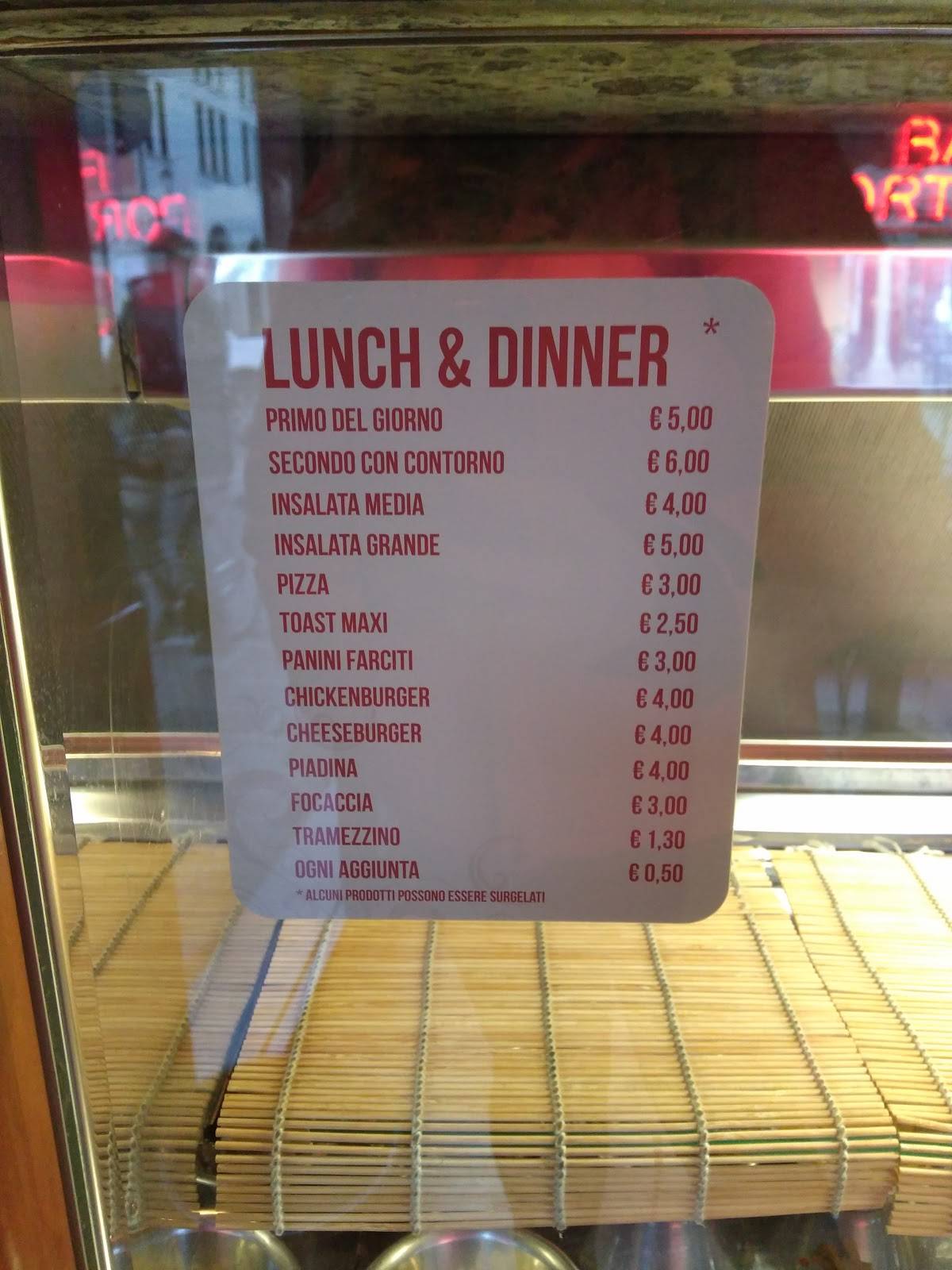 Menu di Bar Portello 