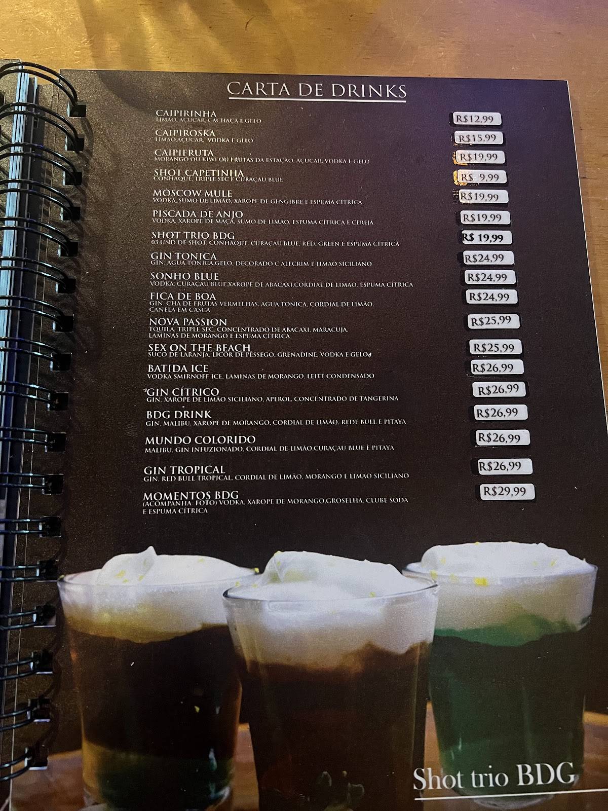 Bar da Gelada cardápio