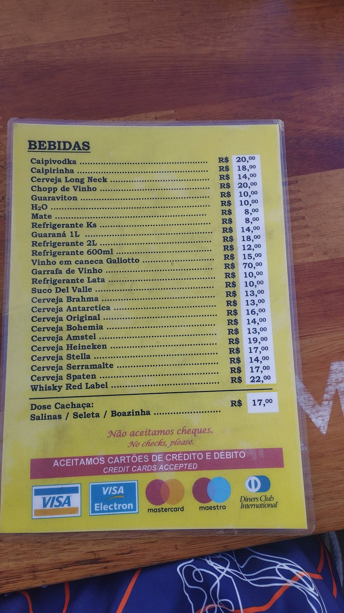 Bar do Peixe cardápio
