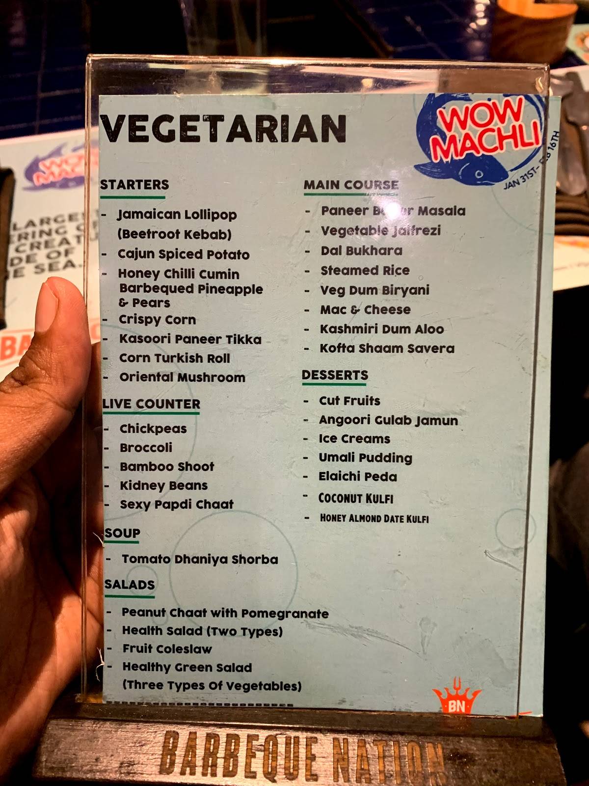 Menu at Barbeque Nation Vijayawada LEPL Centro Mall, Vijayawada, LEPL