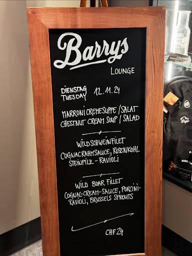 Menu di Barrys Restaurant, Bar & Lounge 