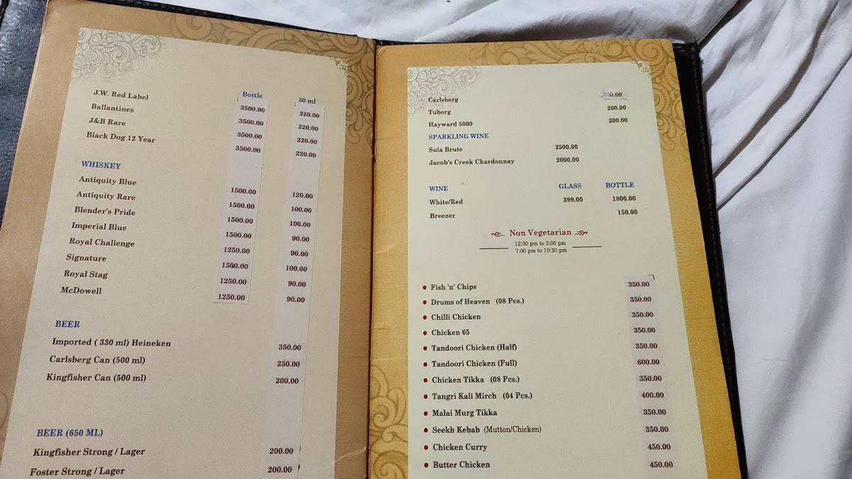 Basil Restaurant menu