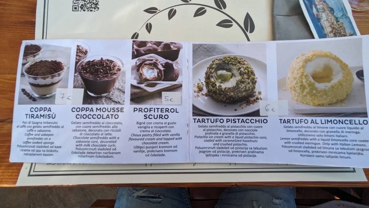 Menu di Basilica Rovinj 