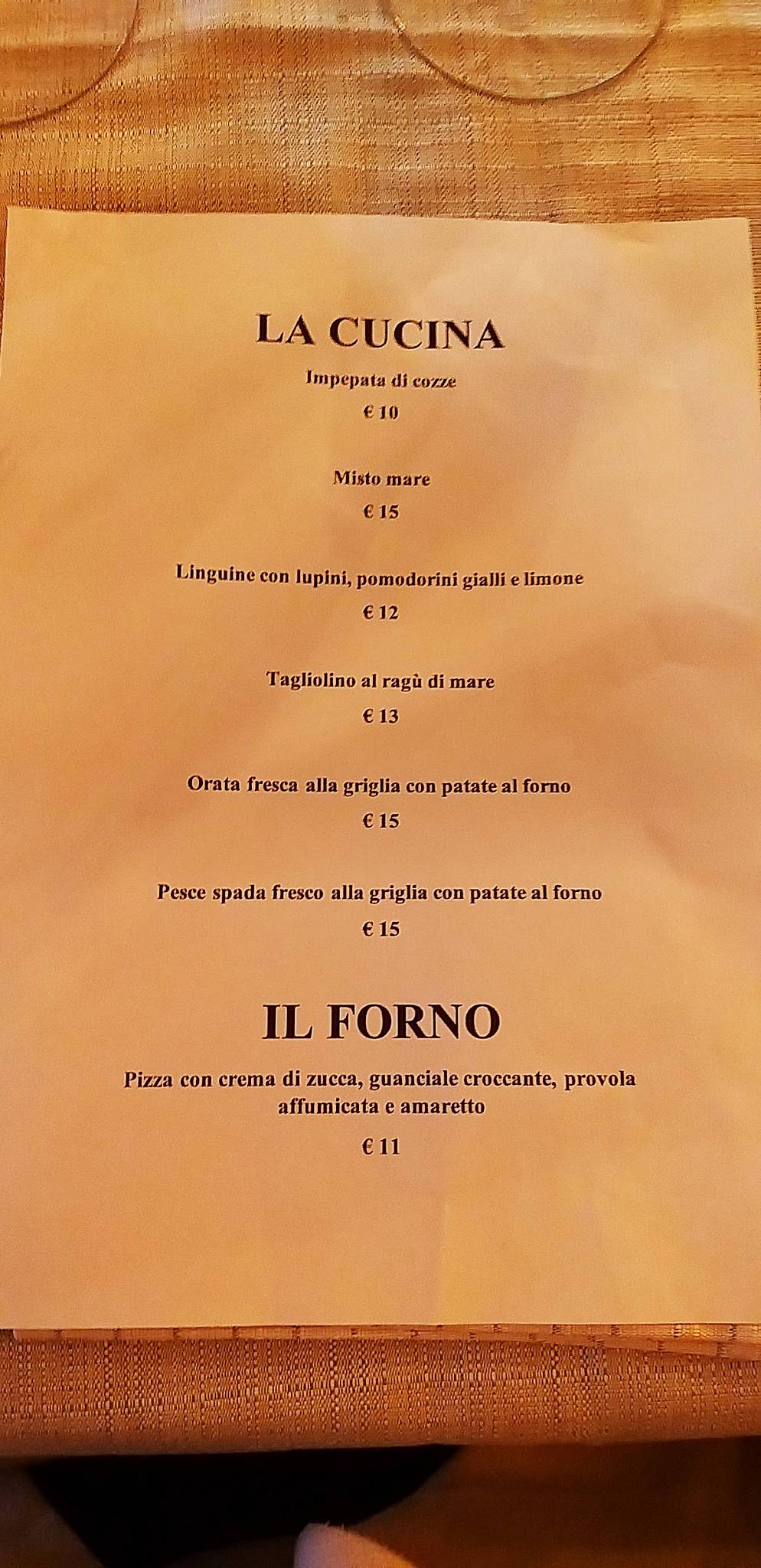 Menu di Basilico 