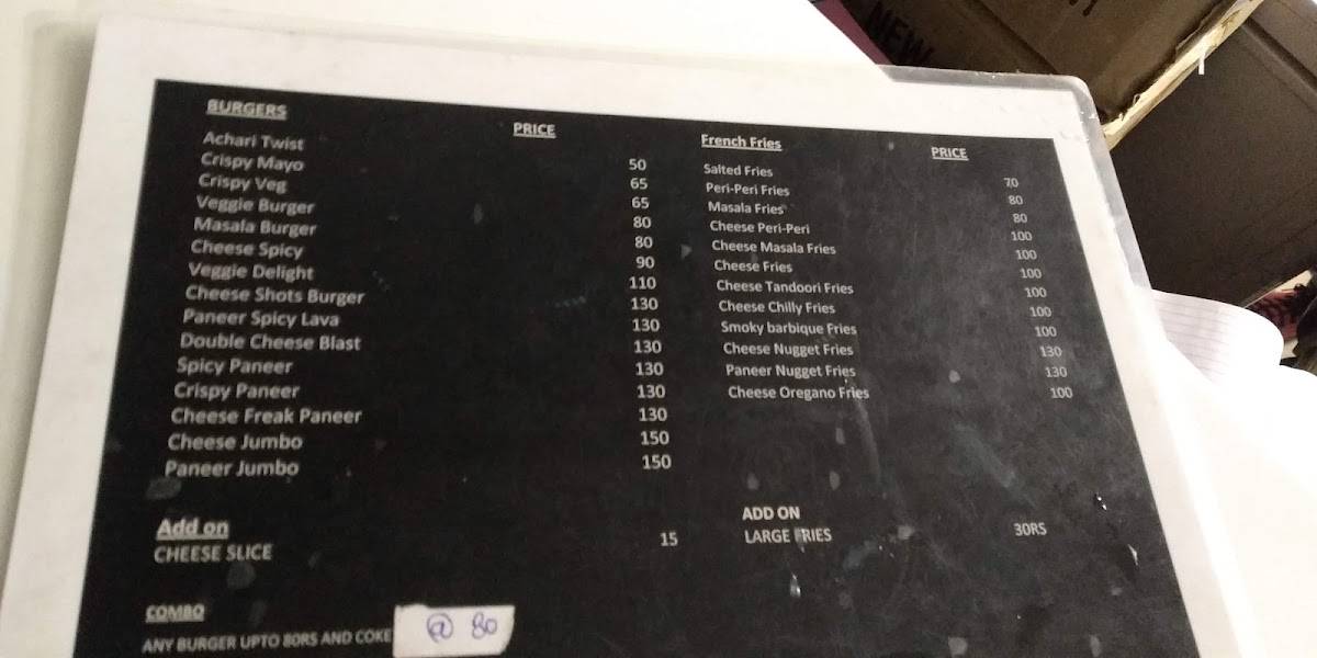Batidos menu