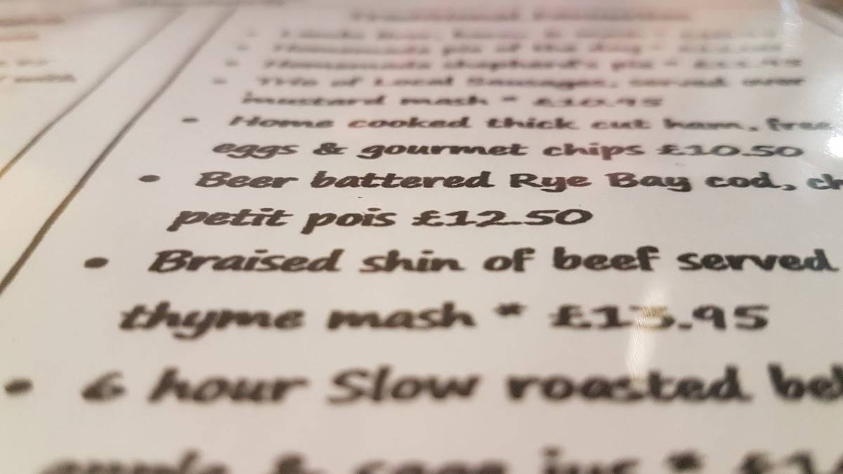 Menu at The Squirrel Inn pub & bar, Battle