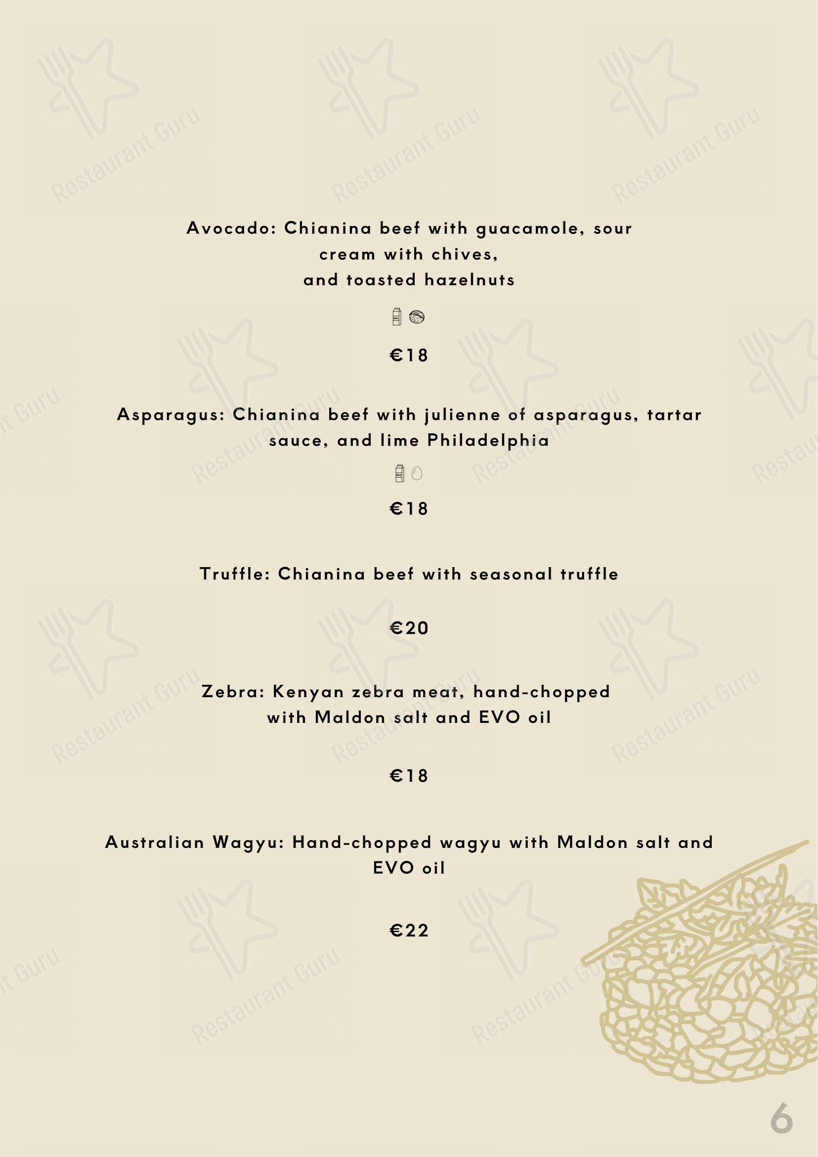 Menu bar per Beef Bazaar steakhouse