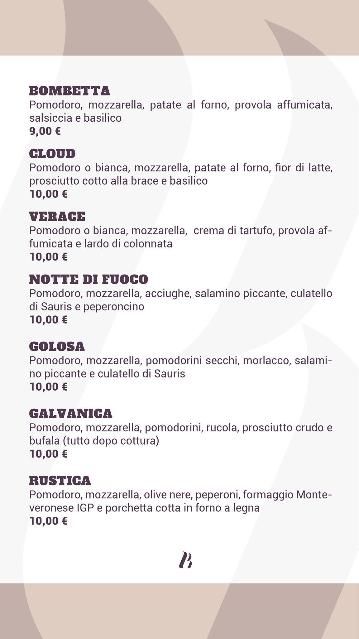 Menu di Beersheeba - Pizzeria Eduardo 