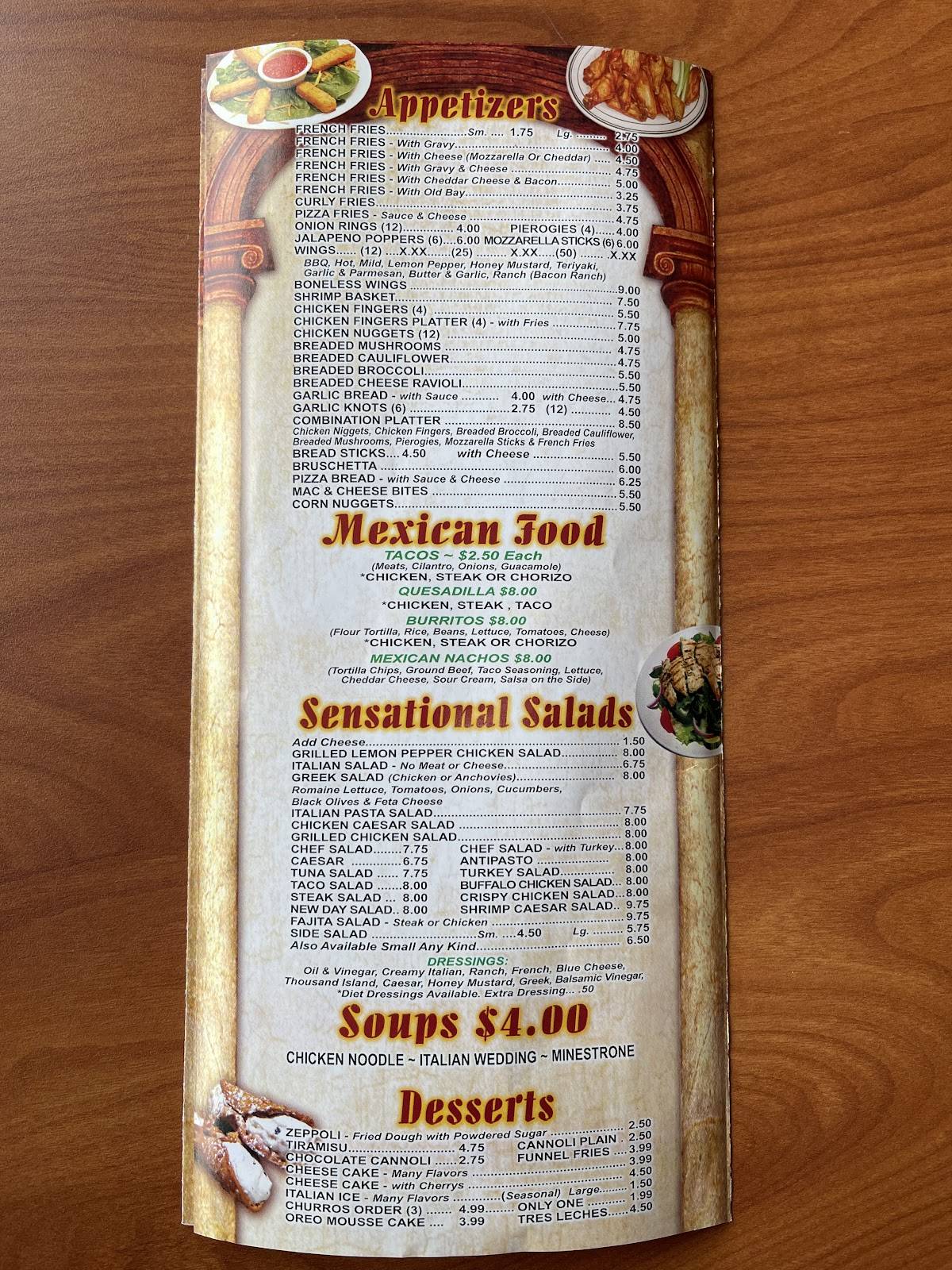 Menu At Bella Luna Italian Restaurant And Pizzeria Mcadoo