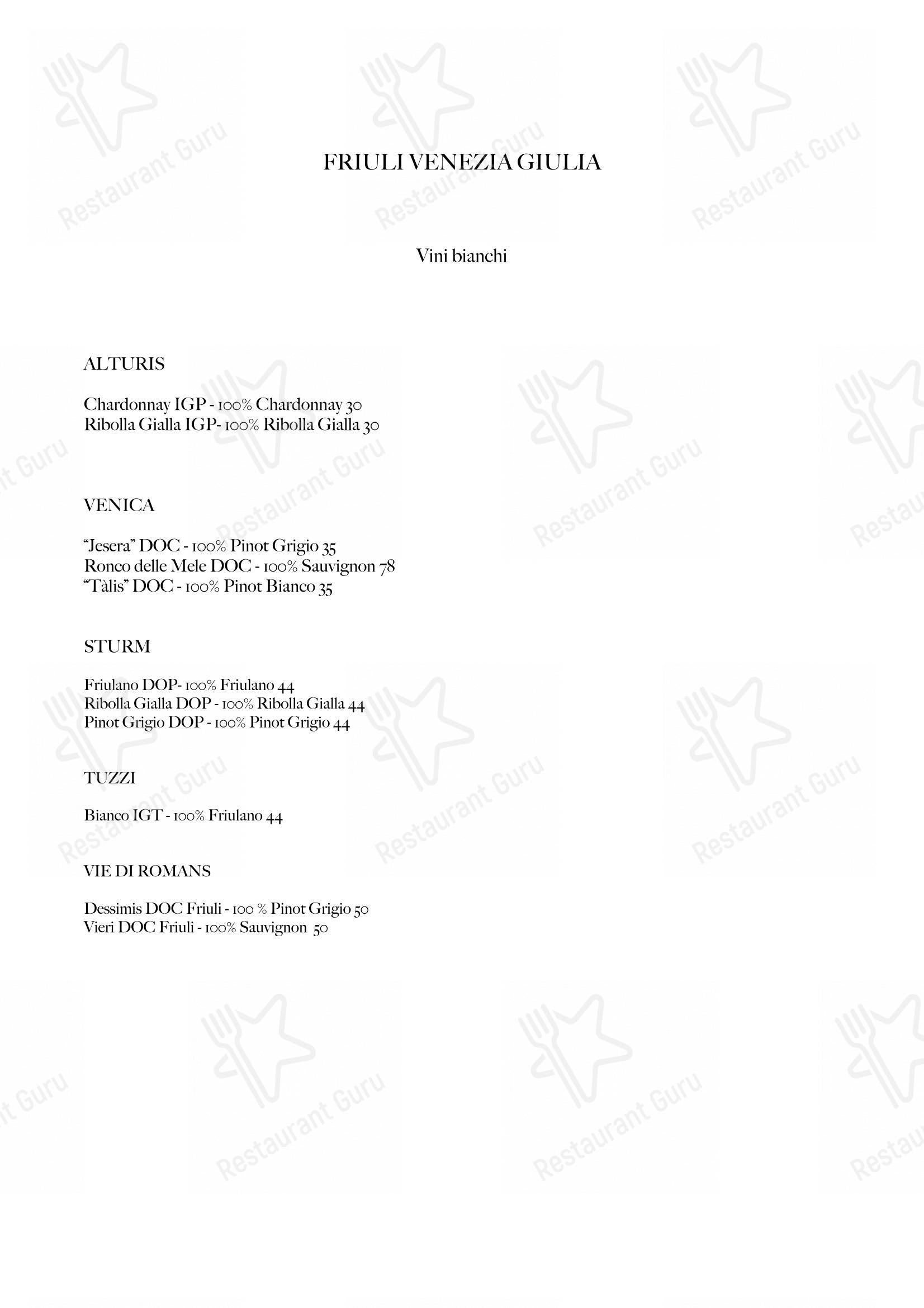 Menu per Belle Parti in Padova