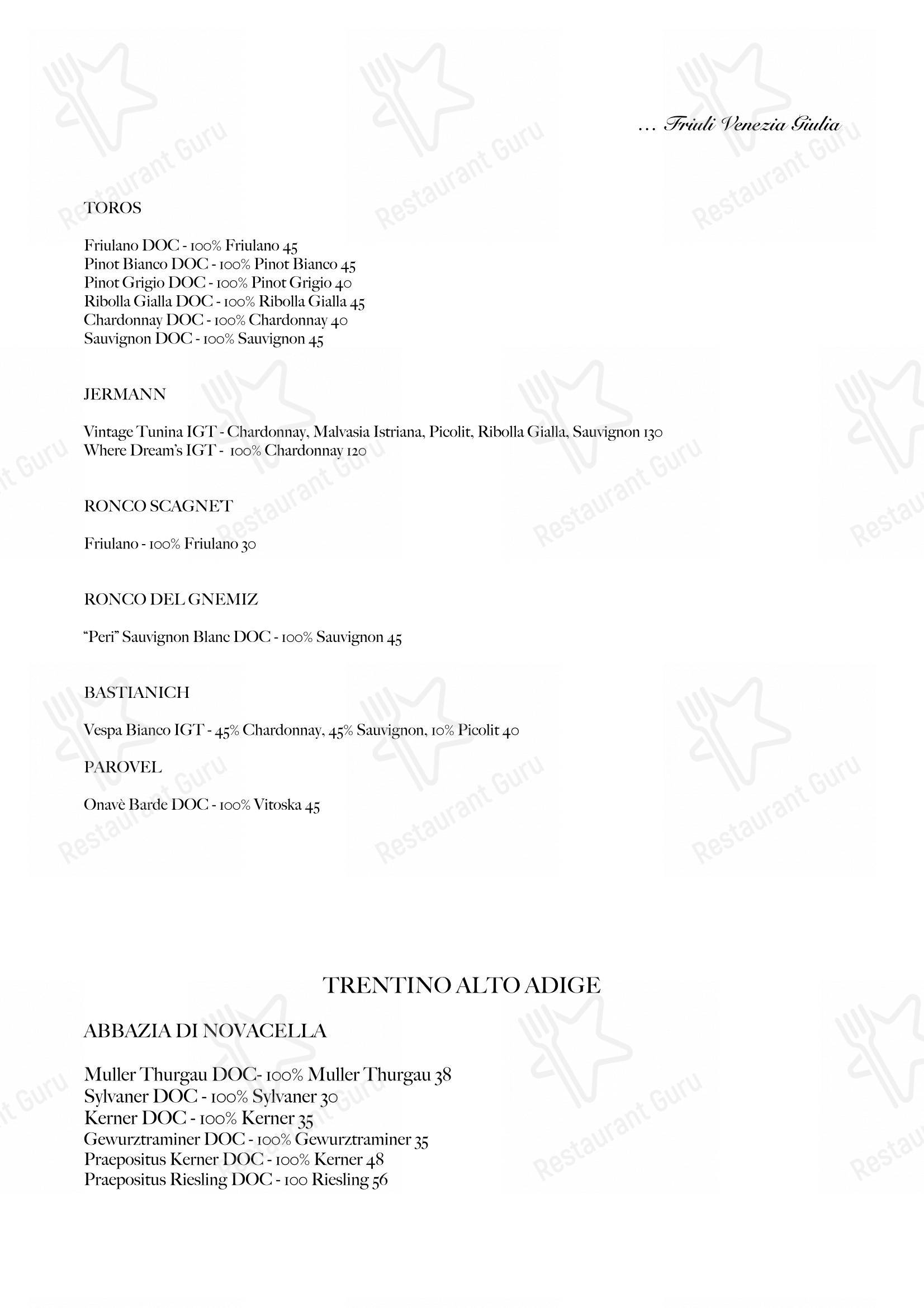 Belle Parti in Padova - Menu