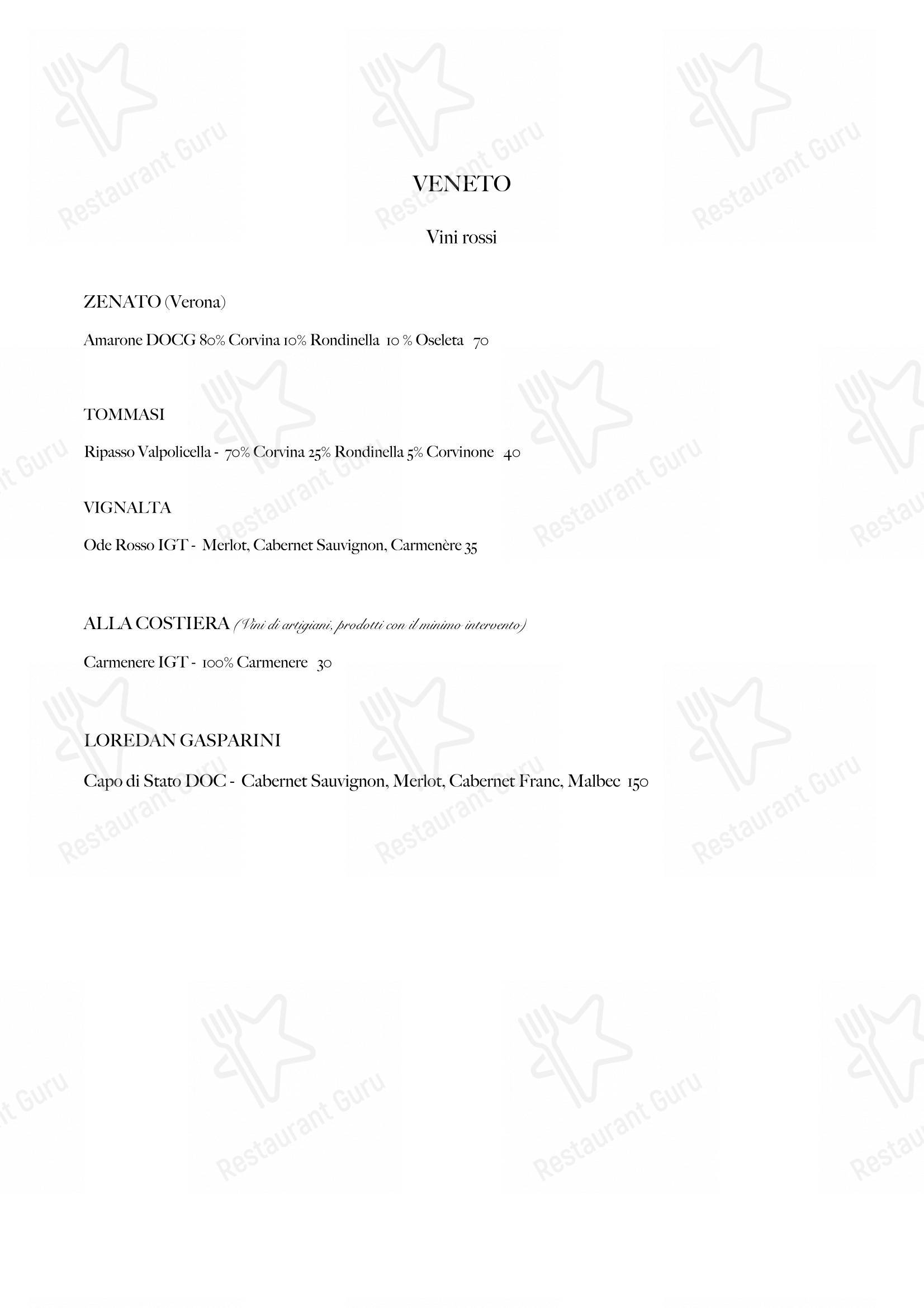 Menu per Belle Parti in Padova