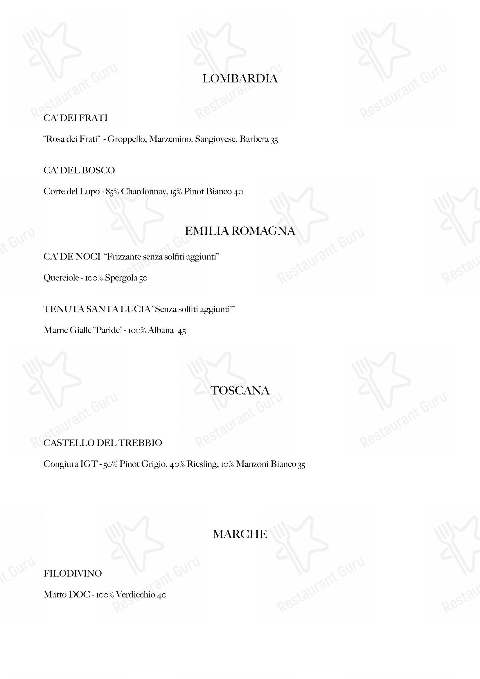 Menu per Belle Parti ristorante