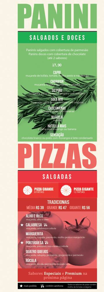 Bell’s Pizzaria cardápio