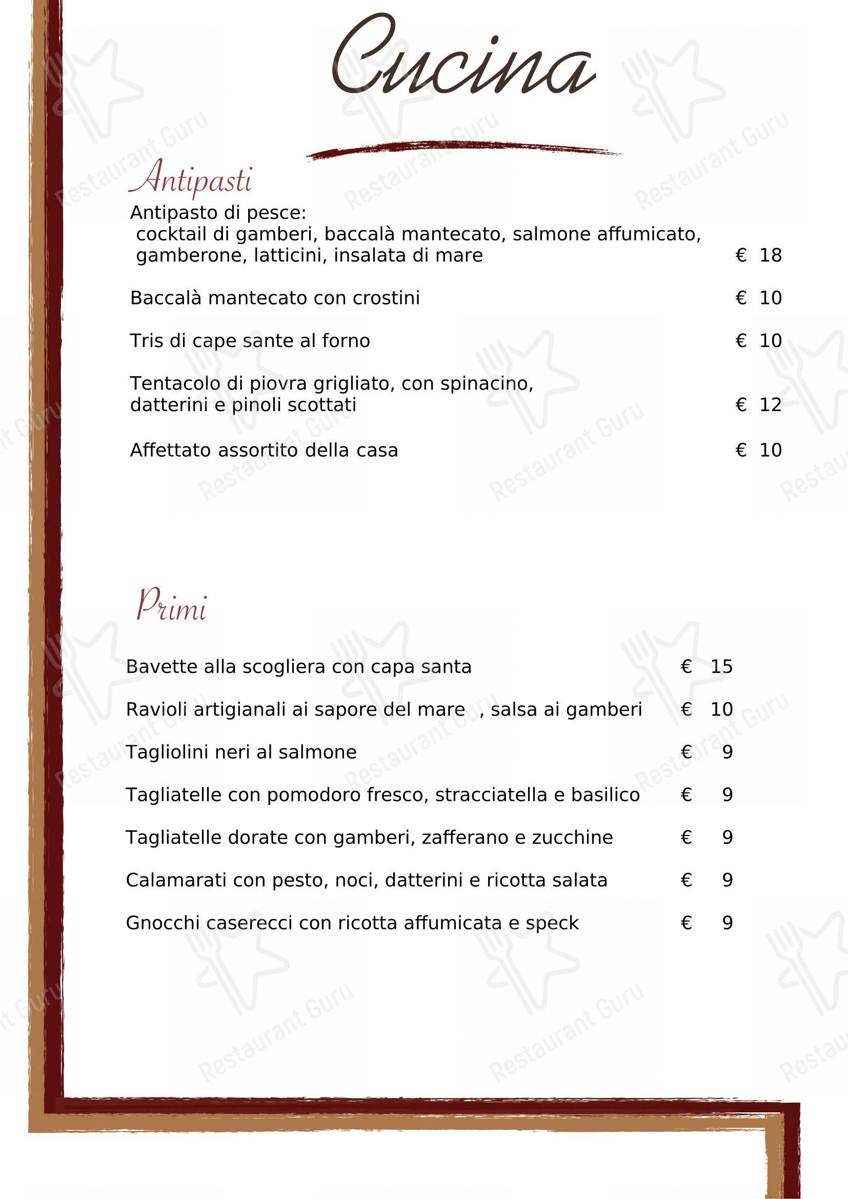 Menu di Belvedere - Menu