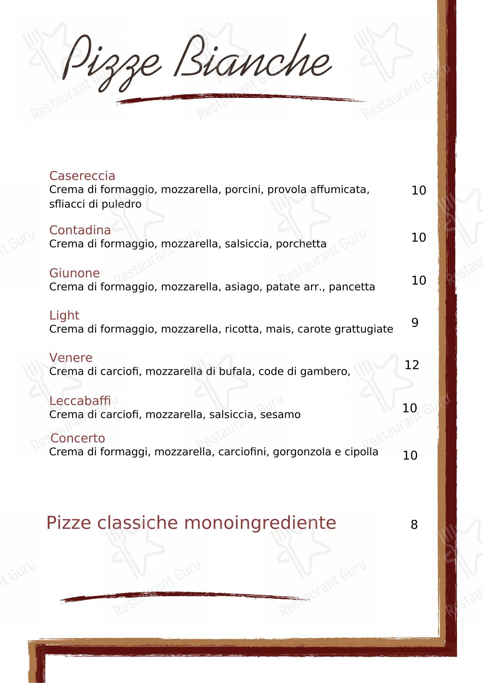 Menu per Belvedere in Trebaseleghe