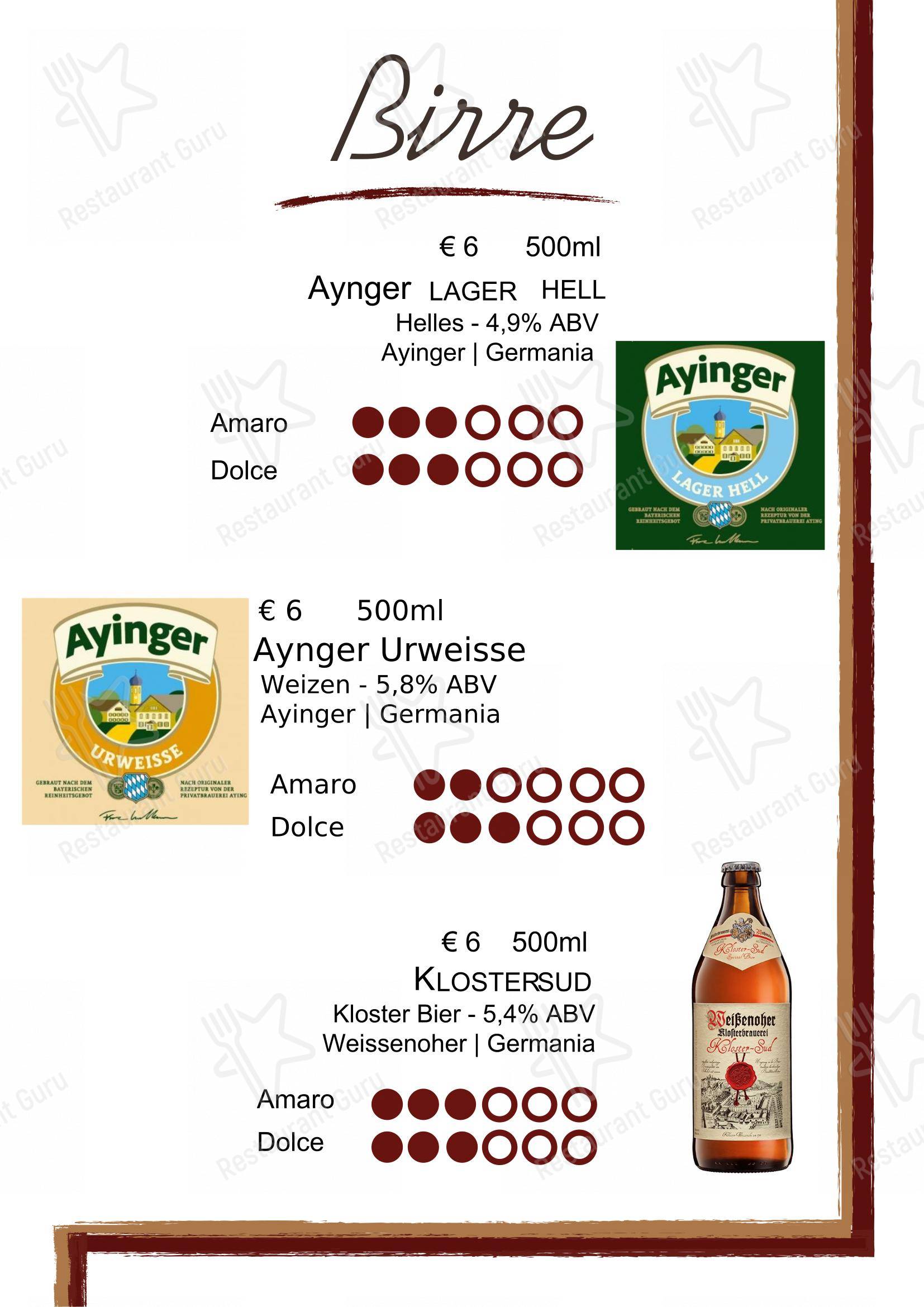 Menu per Belvedere pizzeria