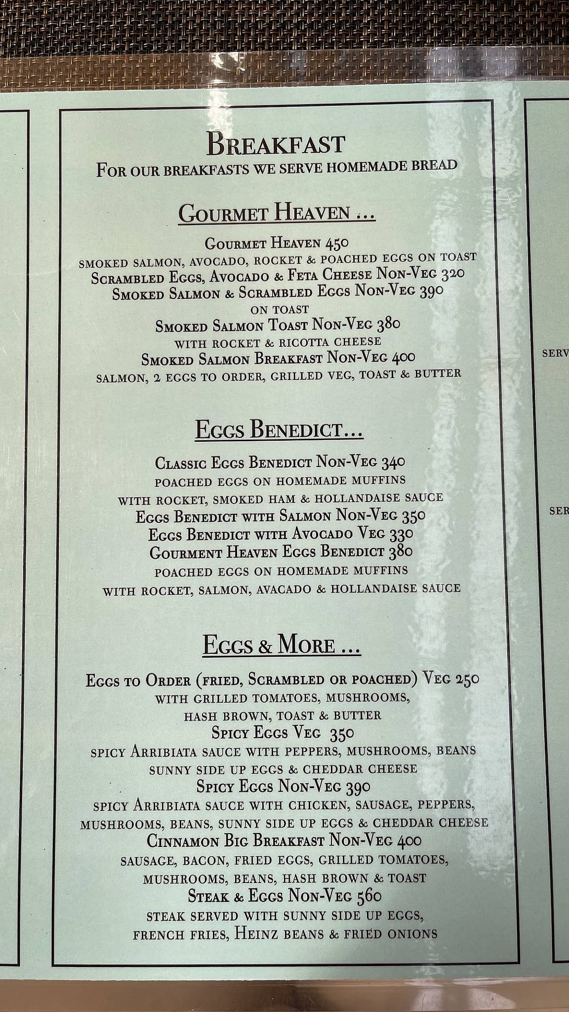 Menu at Cinnamon, Margao, Benaulim Beach Rd
