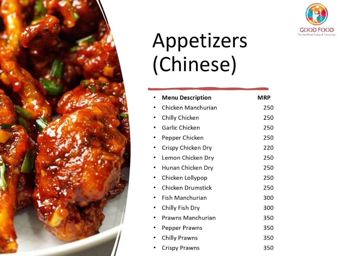 Good Food Cloud Kitchen and Restaurant menu