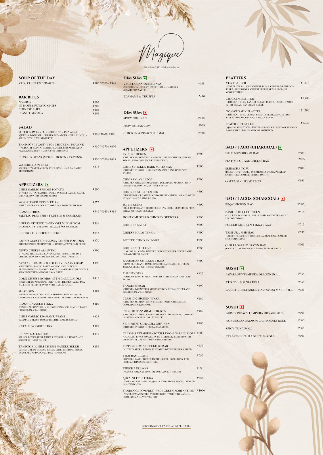 Magique menu