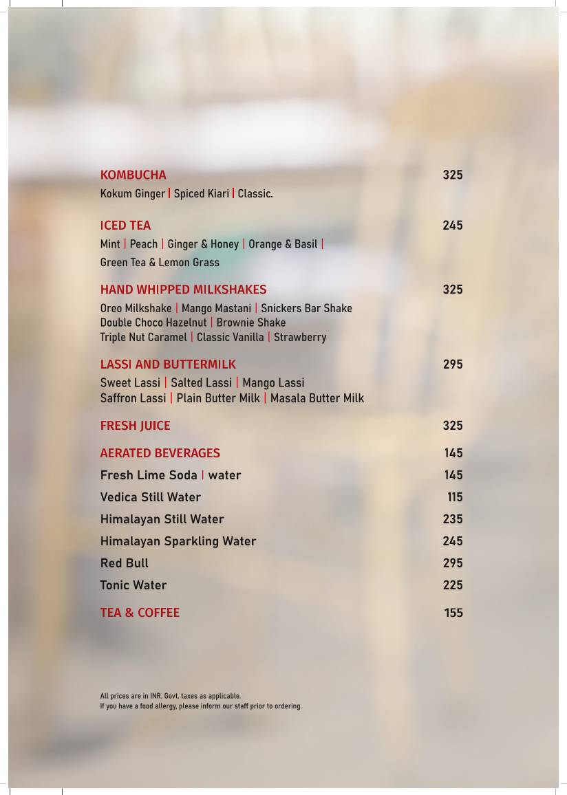 SALT - Indian Restaurant Bar & Grill menu