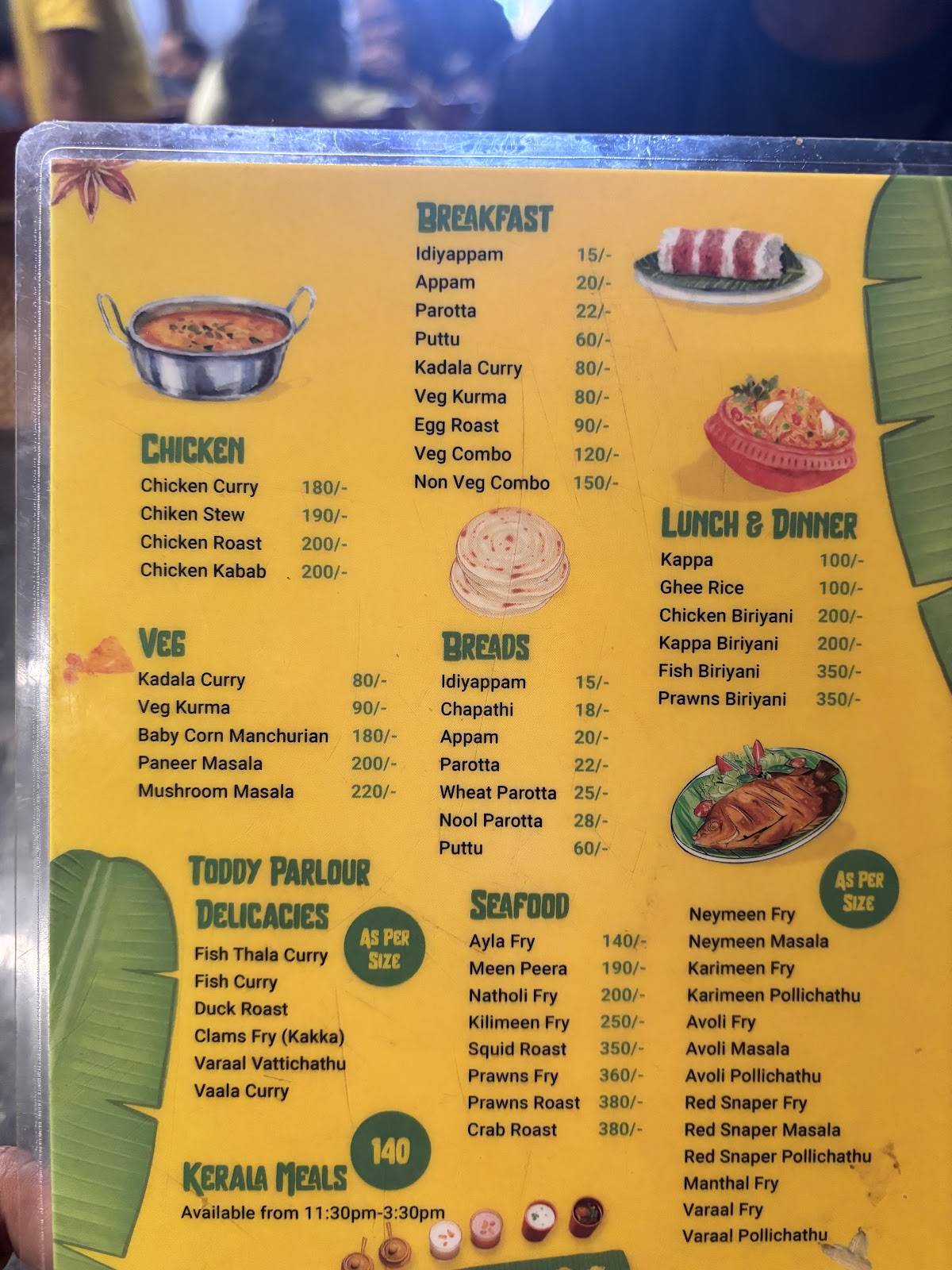 Yumm Keralam menu