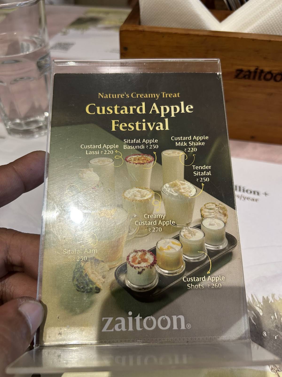 Zaitoon Restaurant - Indiranagar menu